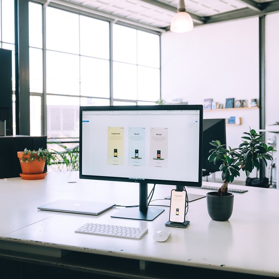 Digital ads on a monitor
